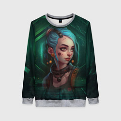Женский свитшот Jinx green Arcane League of Legends