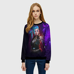 Свитшот женский Jinx art arcane league of legends, цвет: 3D-черный — фото 2