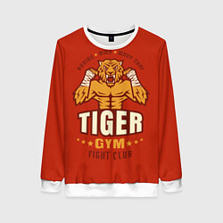 Свитшот женский Tiger - боец, цвет: 3D-белый