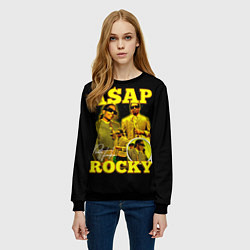 Свитшот женский Asap Rocky, rapper, цвет: 3D-черный — фото 2