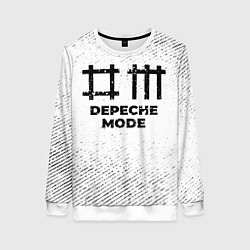 Свитшот женский Depeche Mode с потертостями на светлом фоне, цвет: 3D-белый