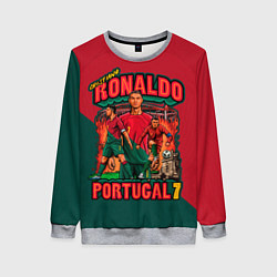 Свитшот женский Криштиану Роналду сборная Португалии 7, цвет: 3D-меланж