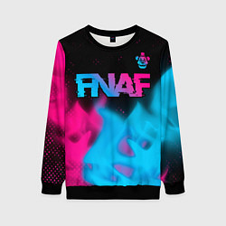Свитшот женский FNAF - neon gradient: символ сверху, цвет: 3D-черный