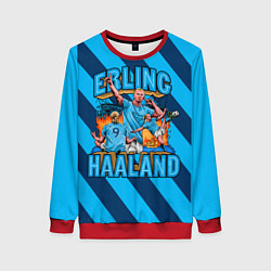 Свитшот женский Эрлинг Холанд ФК Манчестер Сити 9, цвет: 3D-красный