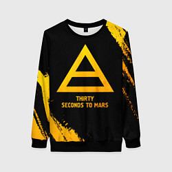 Свитшот женский Thirty Seconds to Mars - gold gradient, цвет: 3D-черный