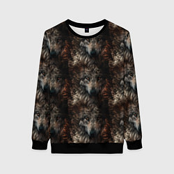 Женский свитшот Волки паттерн