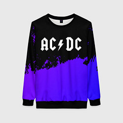 Свитшот женский AC DC purple grunge, цвет: 3D-черный