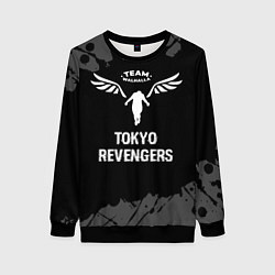 Женский свитшот Tokyo Revengers glitch на темном фоне