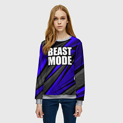 Свитшот женский Beast mode - синяя униформа, цвет: 3D-меланж — фото 2