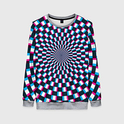 Свитшот женский Оптическая иллюзия глитч, цвет: 3D-меланж
