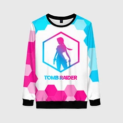 Свитшот женский Tomb Raider neon gradient style, цвет: 3D-черный