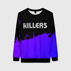 Свитшот женский The Killers purple grunge, цвет: 3D-черный