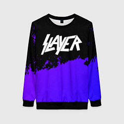 Свитшот женский Slayer purple grunge, цвет: 3D-черный