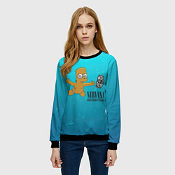 Свитшот женский Nirvana - Simpson, цвет: 3D-черный — фото 2