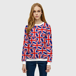 Свитшот женский Флаги Великобритании, цвет: 3D-белый — фото 2