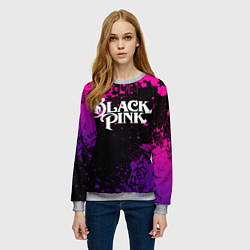 Свитшот женский Blackpink - neon, цвет: 3D-меланж — фото 2
