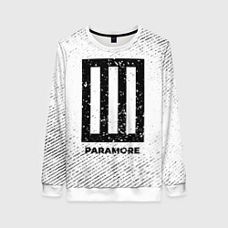 Свитшот женский Paramore с потертостями на светлом фоне, цвет: 3D-белый