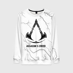 Женский свитшот Assassins Creed glitch на светлом фоне