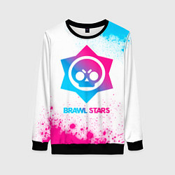 Свитшот женский Brawl Stars neon gradient style, цвет: 3D-черный