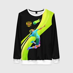 Свитшот женский Волейбол Россия, цвет: 3D-белый