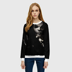 Свитшот женский Синистер Багул на черном фоне, цвет: 3D-белый — фото 2