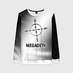 Свитшот женский Megadeth glitch на светлом фоне, цвет: 3D-белый