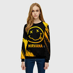 Свитшот женский Nirvana - gold gradient, цвет: 3D-черный — фото 2