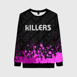 Свитшот женский The Killers rock legends: символ сверху, цвет: 3D-черный