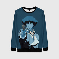 Свитшот женский Spike Spiegel blue, цвет: 3D-черный