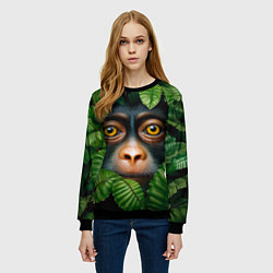 Свитшот женский Черная обезьянка, цвет: 3D-черный — фото 2