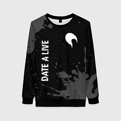 Женский свитшот Date A Live glitch на темном фоне: надпись, символ