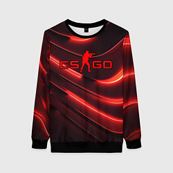 Свитшот женский CS GO red neon, цвет: 3D-черный