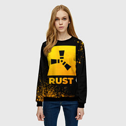 Свитшот женский Rust - gold gradient, цвет: 3D-черный — фото 2