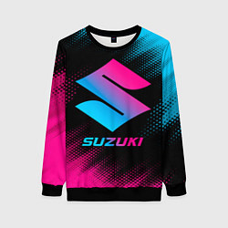 Свитшот женский Suzuki - neon gradient, цвет: 3D-черный