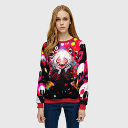 Свитшот женский Сумасшедшая аниме девочка от нейросети, цвет: 3D-красный — фото 2