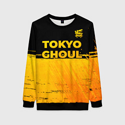 Свитшот женский Tokyo Ghoul - gold gradient: символ сверху, цвет: 3D-черный