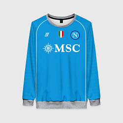 Свитшот женский Виктор Осимхен Наполи форма 2324 домашняя, цвет: 3D-меланж