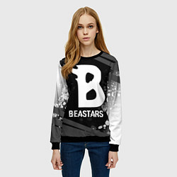 Свитшот женский Beastars glitch на темном фоне, цвет: 3D-черный — фото 2