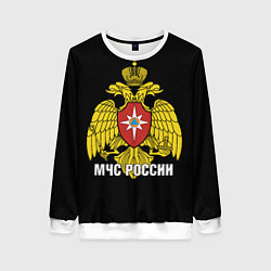 Свитшот женский МЧС России - герб, цвет: 3D-белый