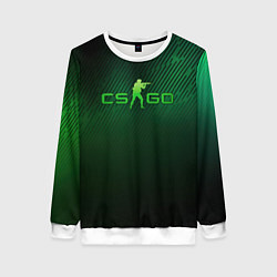 Свитшот женский CSGO green logo, цвет: 3D-белый