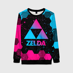 Свитшот женский Zelda - neon gradient, цвет: 3D-черный