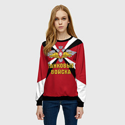 Свитшот женский Танковые Войска - герб, цвет: 3D-черный — фото 2