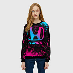 Свитшот женский Honda - neon gradient, цвет: 3D-черный — фото 2