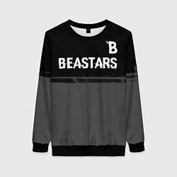 Женский свитшот Beastars glitch на темном фоне: символ сверху