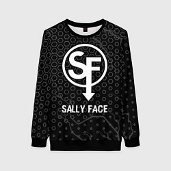Женский свитшот Sally Face glitch на темном фоне