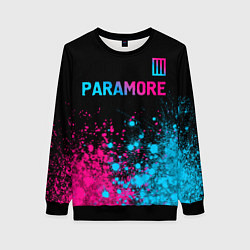 Женский свитшот Paramore - neon gradient: символ сверху