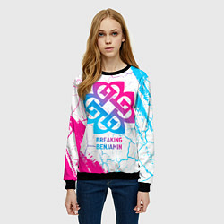 Свитшот женский Breaking Benjamin neon gradient style, цвет: 3D-черный — фото 2