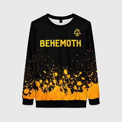 Свитшот женский Behemoth - gold gradient: символ сверху, цвет: 3D-черный