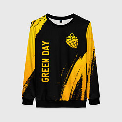 Свитшот женский Green Day - gold gradient: надпись, символ, цвет: 3D-черный