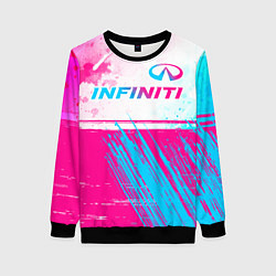 Свитшот женский Infiniti neon gradient style: символ сверху, цвет: 3D-черный